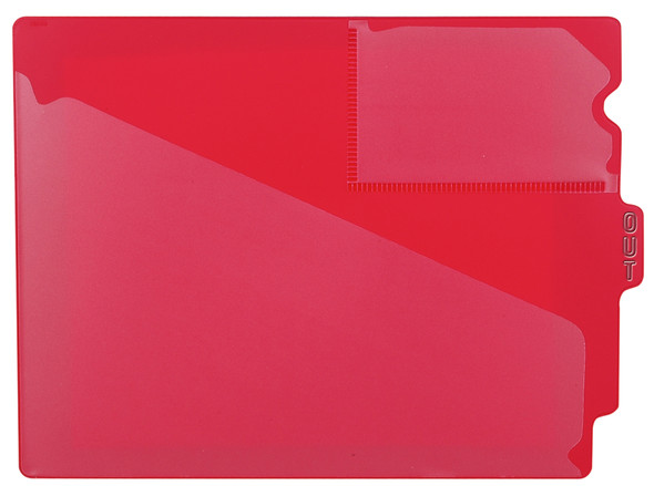 Tabbies 74500 - RED CENTER TAB VINYL OUTGUIDE, LETTER - OVERALL: 9-1/2"H x 12-7/8"W, BODY SIZE: 9-1/2"H x 12-3/8"W, RED, 10/PACK