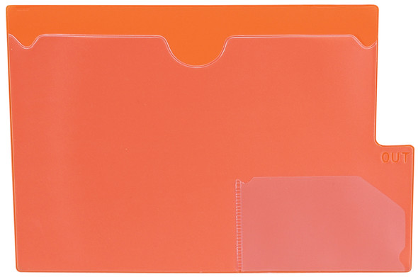 Tabbies 74583 - ORANGE LARGE TAB VINYL OUTGUIDE, OVERALL: 9"H x 13-1/4"W, BODY SIZE: 9"H x 12"W, ORANGE, 10/PACK