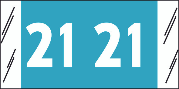 Tabbies 81721 - ORIGINAL Col'R'Tab YEARCODE 81700 LABEL SERIES, 3/4" YEARCODE TAB '21', LIGHT BLUE, 3/4"H x 1-1/2"W, 250/PACK