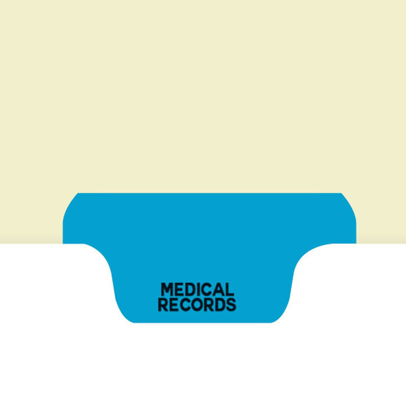 "Medical Records" Bottom Tab Chart Divider - Blue Tab Position 6 - 100/pk