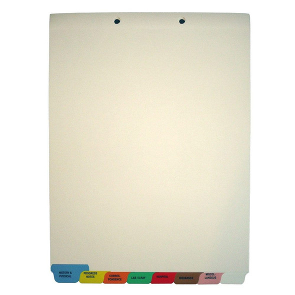 Medical Chart Divider Sets, Medical Pre-Printed Tabs, 8 Bottom Tabs, 1/8th cut - 50 Sets of 8 Tabs