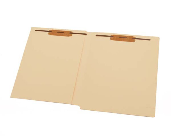 Manila Letter Size Reinforced End Tab Folder with Full Pocket on Inside Front Open Towards Spine, Reinforced Top and End Tab and 2 Bonded Fasteners on Inside Front and Back - 14 pt Manila Stock - 50/Box