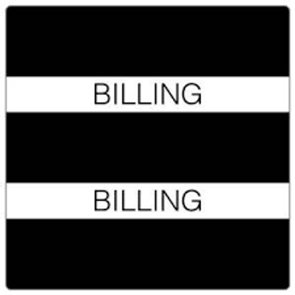 AmeriFile Chart Divider Tabs - "Billing" - Black - 1 1/2" X 1 1/2" - 102/Pack