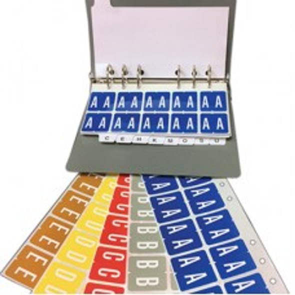 Complete Set A-Z with RING BINDER - GBS 8850 Alpha Labels on Sheets - VRPK series - 1,010 Assorted Labels A-Z + Mc, Binder & Indexes included