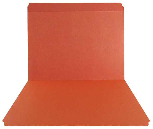 Orange Top Tab Folder - Smead Compatible - 11Pt. Top Tab Reinforced Full Cut Tab - Letter Size - 100/Box