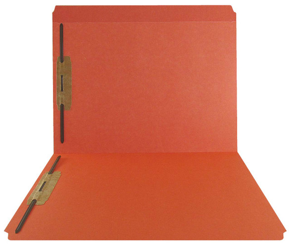 Orange Top Tab Folder - Smead Compatible - 11Pt. Top Tab Reinforced Full Cut Tab - Bonded Fasteners 1&3 - Letter Size - 50/Box