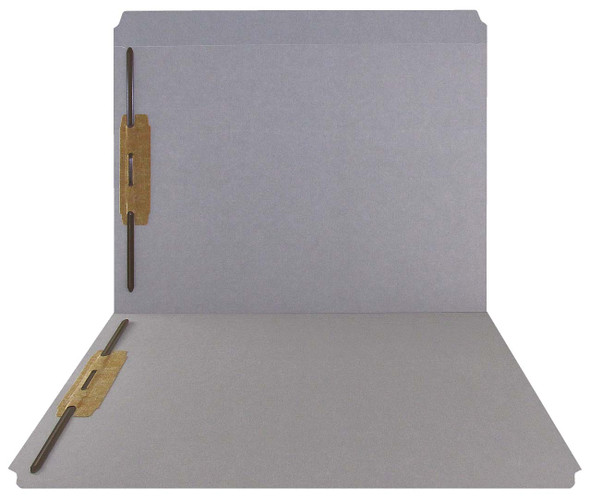Gray Top Tab Folder - Smead Compatible - 11Pt. Top Tab Reinforced Full Cut - Bonded Fasteners 1&3 - Letter Size -50/Box