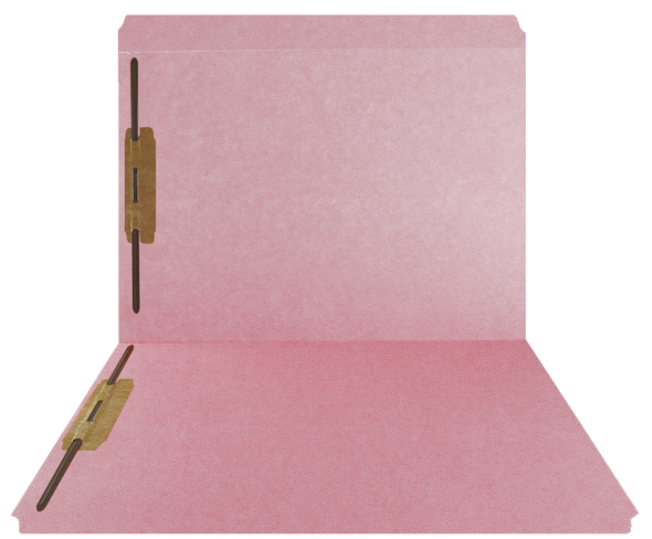 PINK Top Tab Folder - Smead Compatible - Fasteners in Positions 1 & 3 - 11Pt.  Letter Size - Full Cut  Reinforced Tab - 50/BX