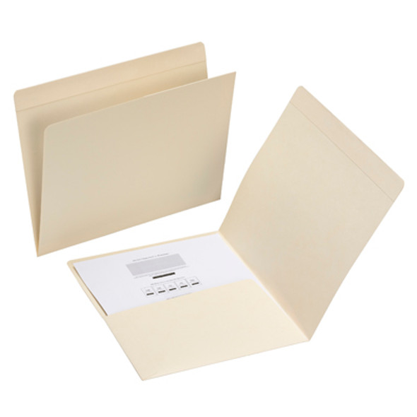 Smead 10315-2B5  Pocket Folder with FASTENER in Position 5, Reinforced Straight-Cut Tab, Letter Size - 11 PT. Manila -  50 Per Box (10315)