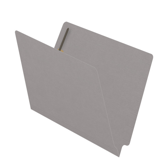 GRAY End Tab Folder - Letter Size - Fastener in Position 1 - Full Cut 2-Ply Tab - 11 Pt. Stock - 50/Box