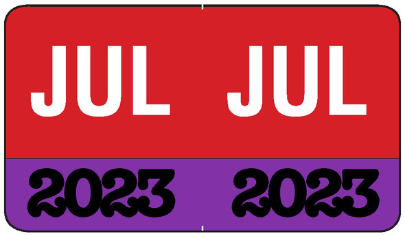 Month/Year Labels 2023 - July - 225 Labels Per Pack - 1-1/2" W X 1" H