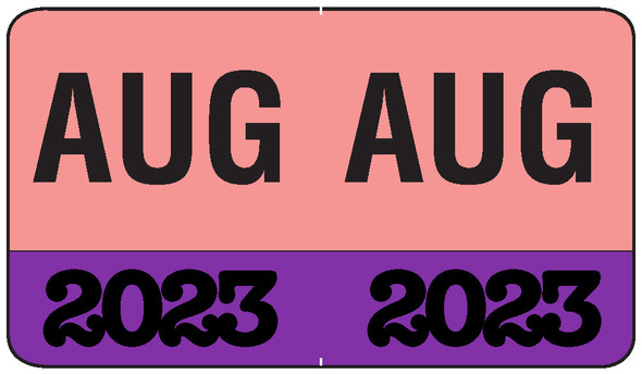 Month/Year Labels 2023 - August - 225 Labels Per Pack - 1-1/2" W X 1" H