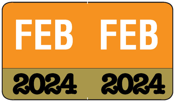 Month/Year Labels 2024 - February - 225 Labels Per Pack - 1-1/2" W X 1" H