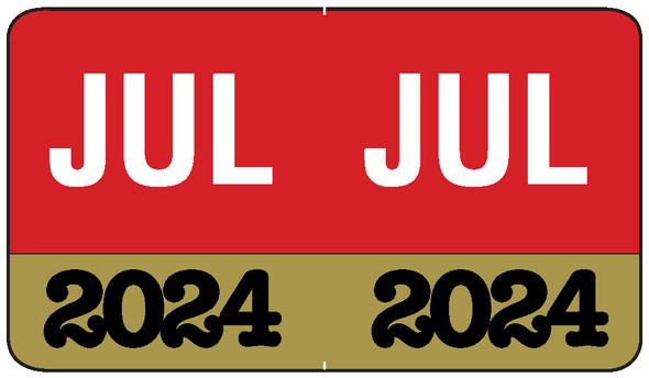 Month/Year Labels 2024 - July - 225 Labels Per Pack - 1-1/2" W X 1" H