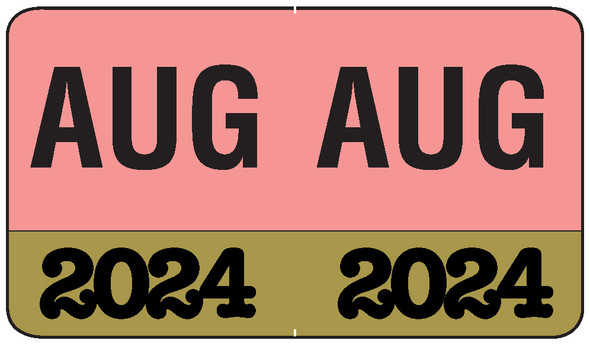 Month/Year Labels 2024 - August - 225 Labels Per Pack - 1-1/2" W X 1" H