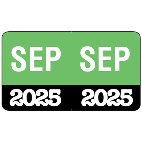 Month/Year Labels 2025 - September - 225 Labels Per Pack