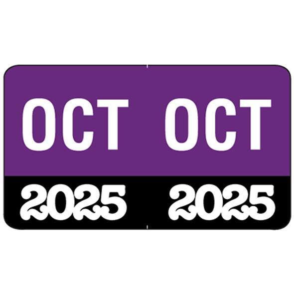 Month/Year Labels 2025 - October - 225 Labels Per Pack
