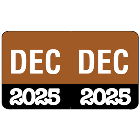 Month/Year Labels 2025 - December - 225 Labels Per Pack