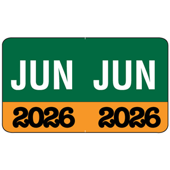 Month/Year Labels 2026 - June - 225 Labels Per Pack