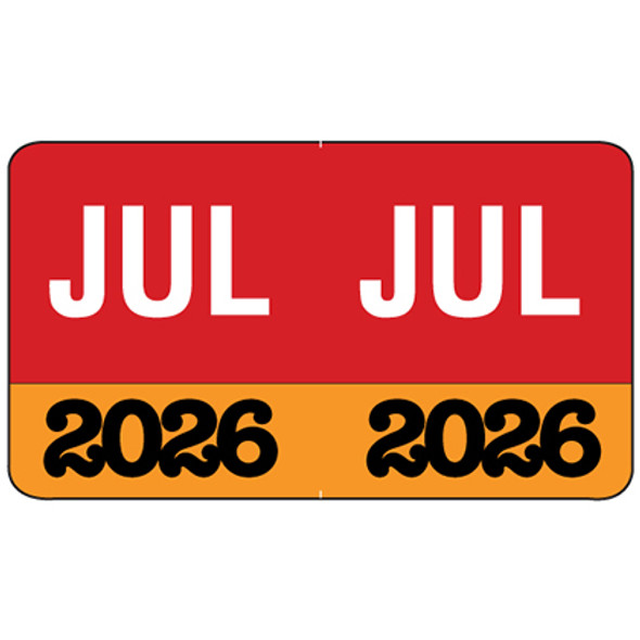 Month/Year Labels 2026 - July - 225 Labels Per Pack
