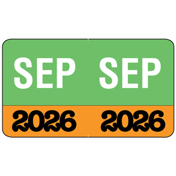 Month/Year Labels 2026 - September - 225 Labels Per Pack