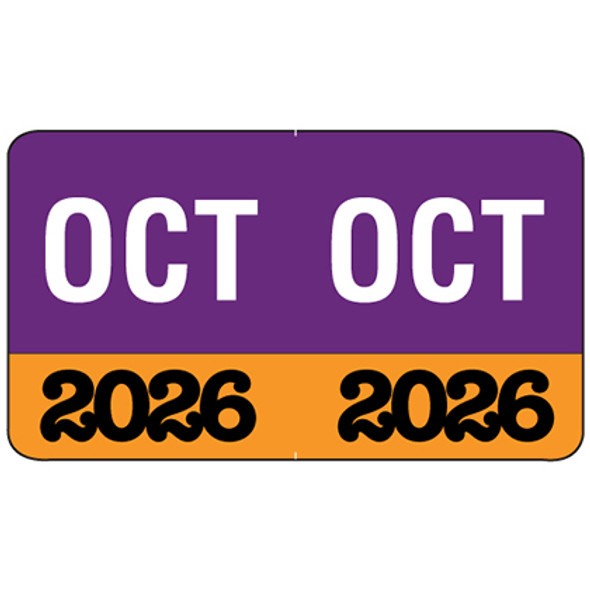 Month/Year Labels 2026 - October - 225 Labels Per Pack