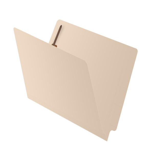 Manila letter size reinforced end tab folder with 2" bonded fastener on inside back. 14 pt manila stock. Bulk Box of 250.