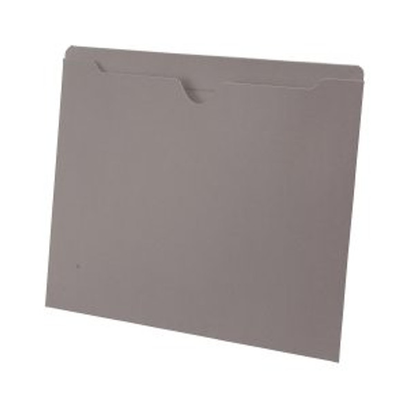 Gray letter size reinforced top tab pocket. 11 pt gray stock. Packaged 100/500.