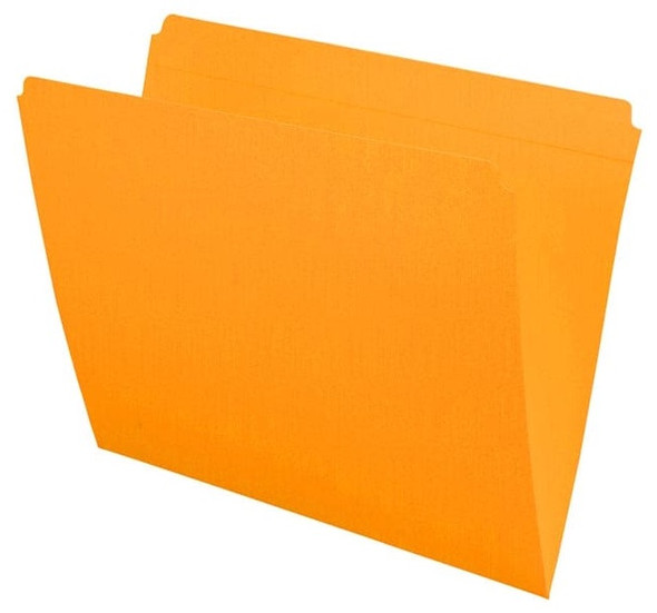 Goldenrod letter size reinforced top tab folder with full cut top tab. 11 pt goldenrod stock. Packaged 100/500