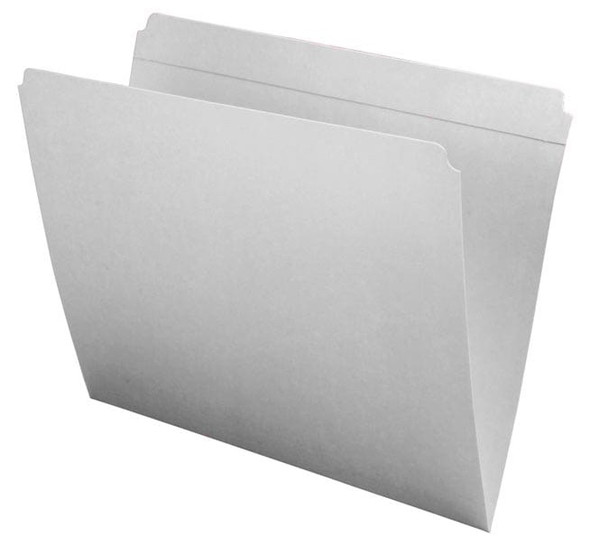 White letter size reinforced top tab folder with full cut top tab. 11 pt white stock. Packaged 100/500