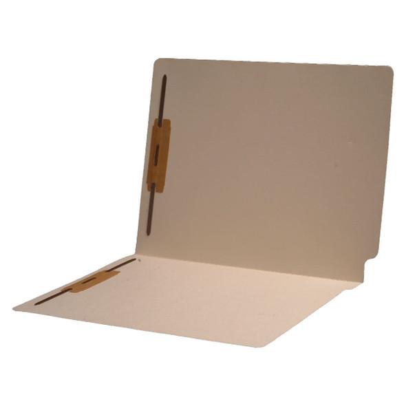 Manila letter size end tab folder with 2" bonded fastener on inside front and inside back. 11 pt manila stock. Packaged 50/250