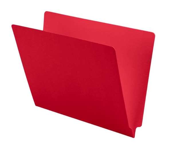 Red letter size end tab folder. 11 pt red stock. Packaged 100/500.