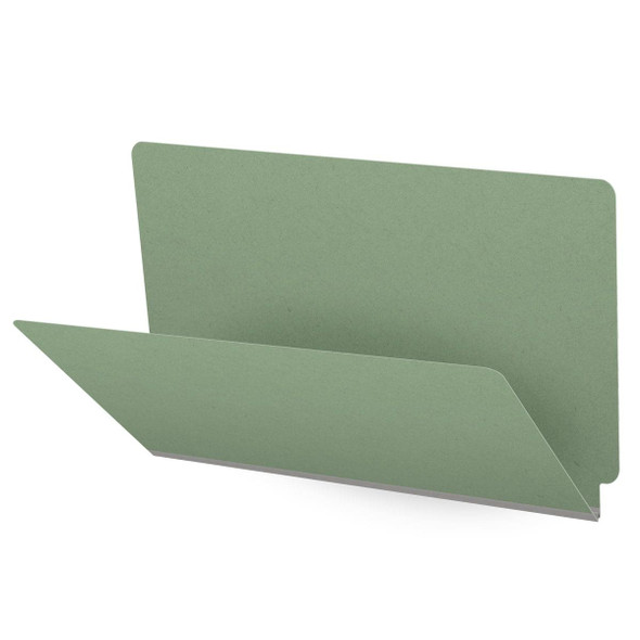 Green legal size end tab classification folder with 2" gray tyvek expansion. 25 pt type 3 pressboard stock. Packaged 25/125 - DV-S52-00-3AGN