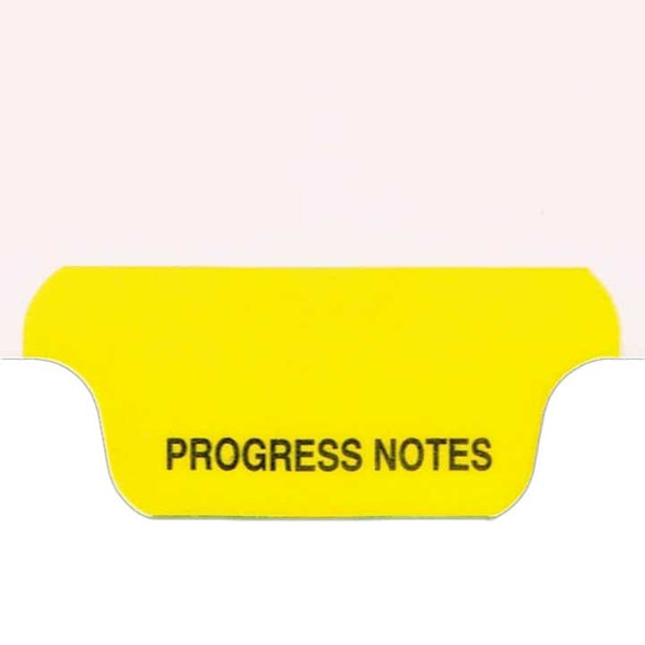 Ivory letter size end tab index divider with position 2 tab printed PROGRESS NOTES and mylared in dark yellow. 125# manila stock. Packaged 25 - S-09209-4T-2 (S-09209-4T-2)