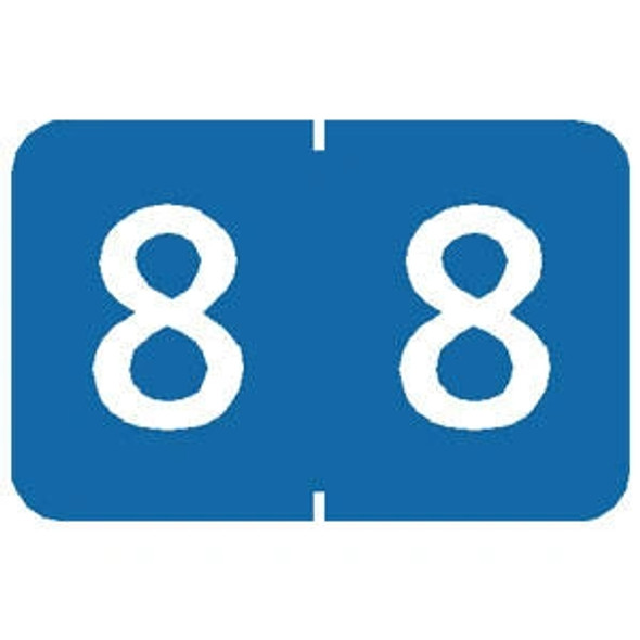 TABBIES NUMERIC 90100 LABEL SERIES, 1" NUMERIC LABEL '#8, LIGHT BLUE; 1"H x 1-1/4"W, 500/ROLL