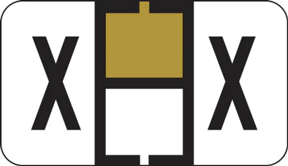 Traco Alphabetic Labels - TRAM Series (Rolls) - X - Gold & Black