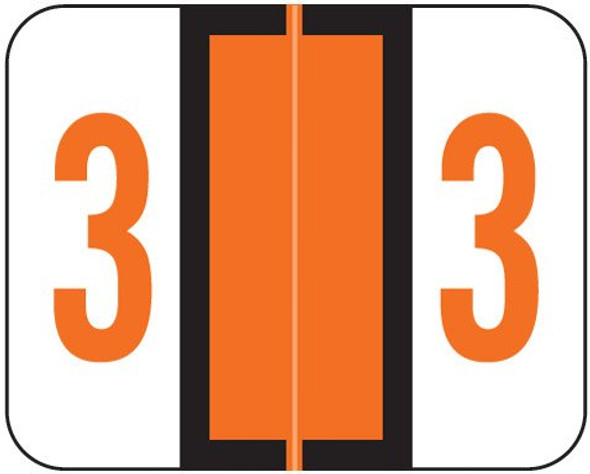 TAB Numeric Label  - TPNV Series (Rolls) - 3 - Dk. Orange