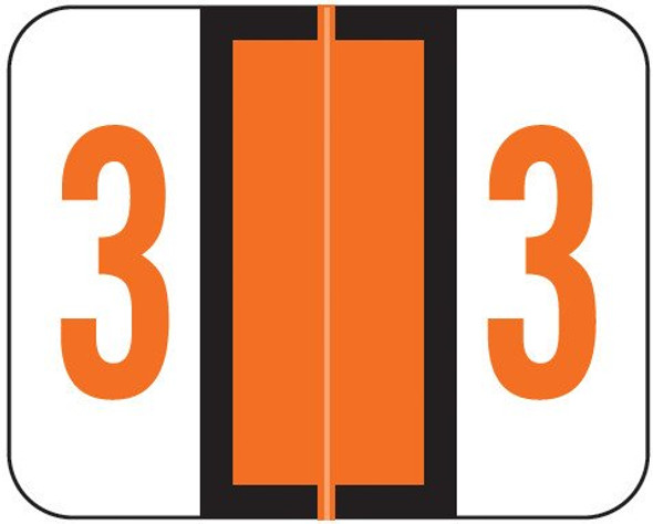 Smead Numeric Label - BCCRN Series (Rolls) - 3 - Orange