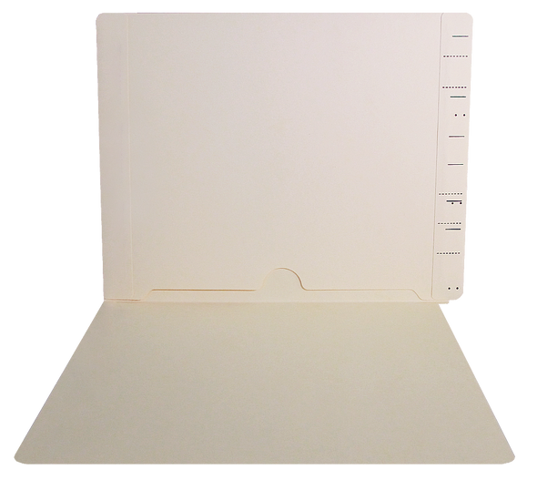 End Tab Folder with Full Back Pocket - 11 PT. Manila - Semco Compatible  - Letter -Size - 50/Box