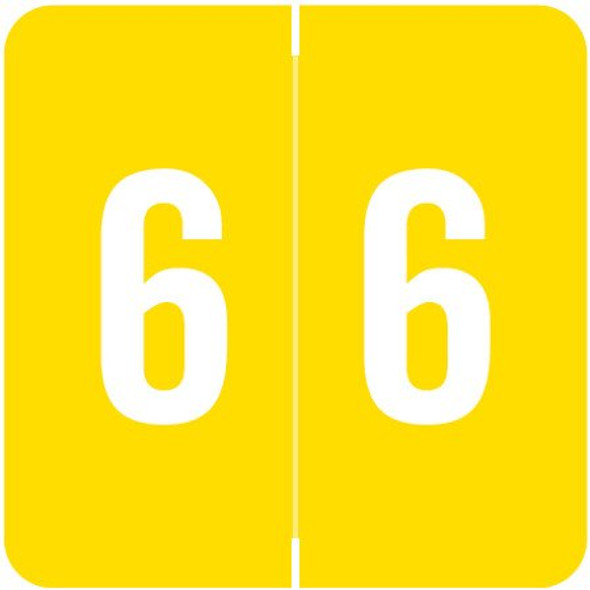 Sav-Tyme/SFI Numeric Label - STNM Series (Rolls) - 6 - Yellow