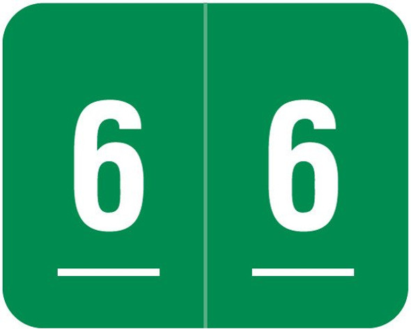 Smead Numeric Label - DCCRN Series (Rolls) - 6 - Green