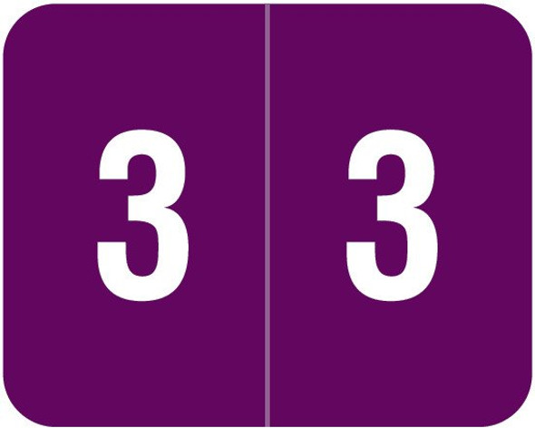 Smead Numeric Label - DCCRN Series (Rolls) - 3 - Purple
