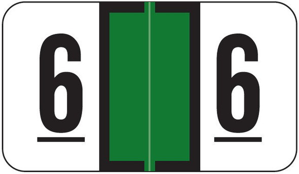 Safeguard Numeric Label - SGNM Series (Rolls) - 6 - Dk. Green