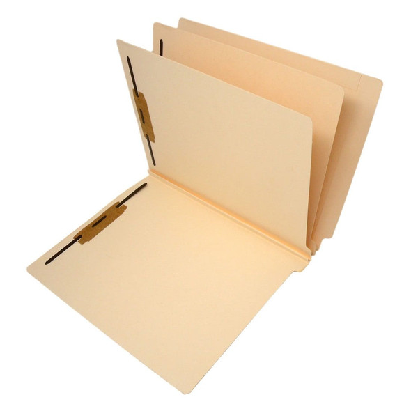 End Tab Classification Folder with 2 Dividers - Fasteners in Positions 1 & 3 - 14pt. Manila  - Letter Size - Reinforced top and end tabs - 2" Accordion Expansion - 15/Box