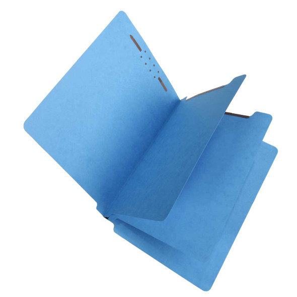 Economy End Tab  Classification Folders - 2 Dividers - Letter Size - Blue - Box of 25