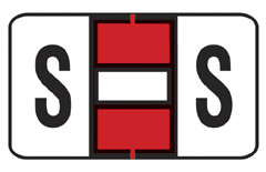 JETER Alphabetic Labels Letter "S"- 7100 Series - Red - File Box Size Sheets - 225/Pack