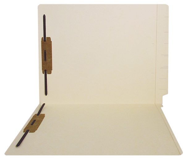 End Tab File Folder w/ Bonded Fasteners in Positions 1 & 3 - Manila - Letter Size - 14 pt - Reinforced Tab - 50/Box