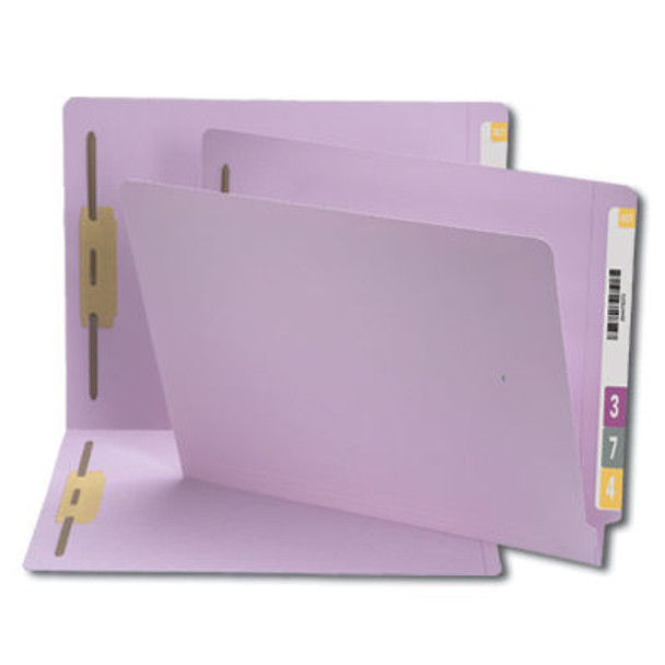 Smead 25540  End Tab Fastener File Folder, Shelf-Master Reinforced Straight-Cut Tab, 2 Fasteners, Letter Size, Lavender, 50 per Box (25540)