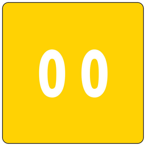 Smead DCC ColorCoded Numeric Label, 0, Label Roll, Yellow, 250 labels