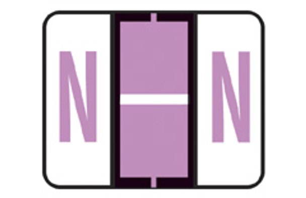 RB- File Doctor Series Label Letter "N" - LAVENDER - 1" H x 1 1/4" W - 500/Roll